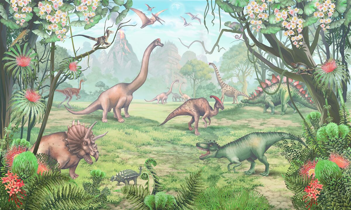 Fototapeta chodzące dinozaury
