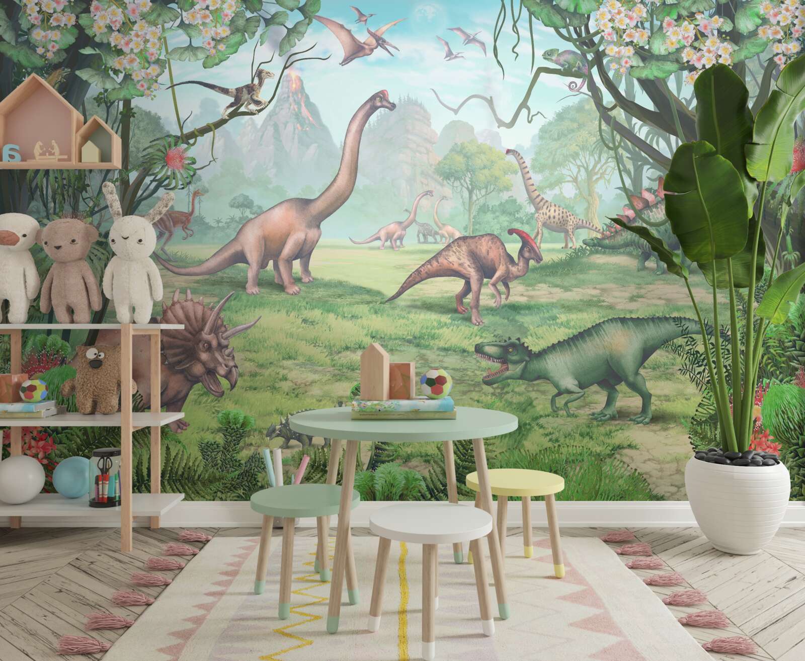 Fototapeta chodzące dinozaury