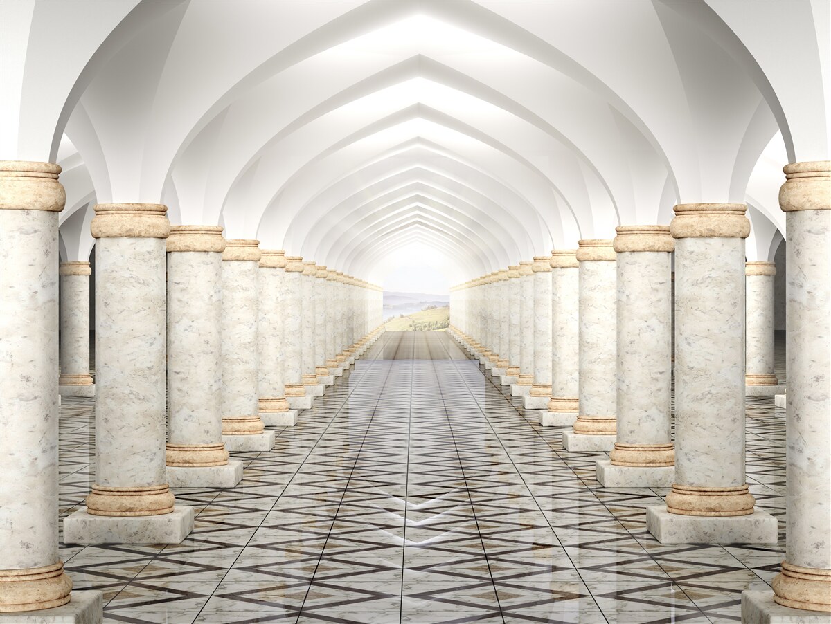 Fototapeta niekończący się tunel usiany kolumnami