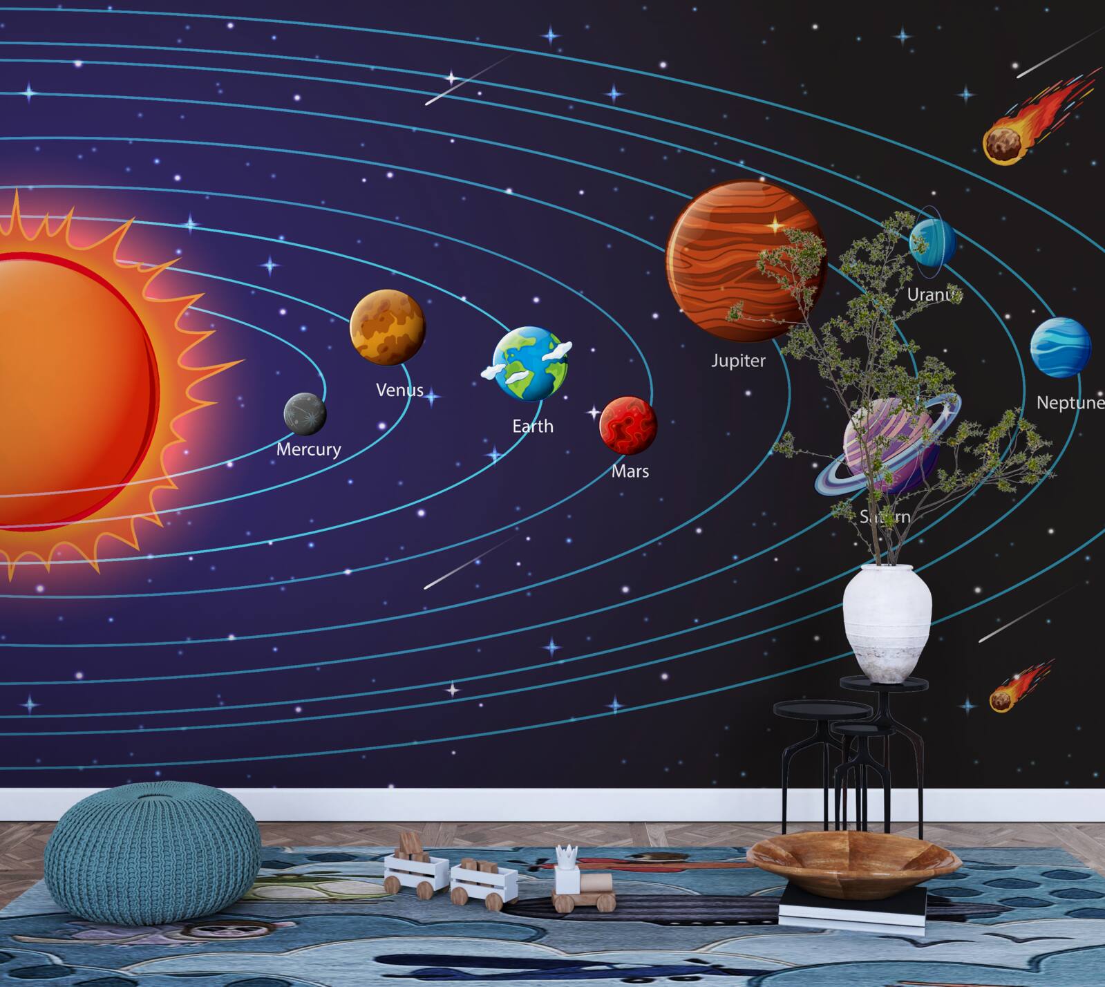 Fototapeta sekwencja planet w przestrzeni