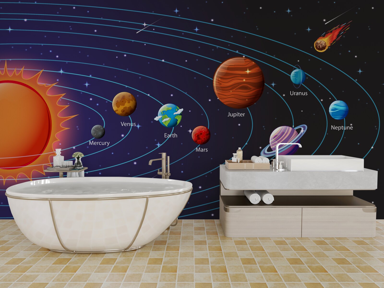 Fototapeta sekwencja planet w przestrzeni