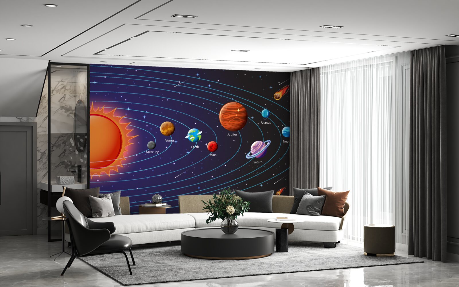 Fototapeta sekwencja planet w przestrzeni