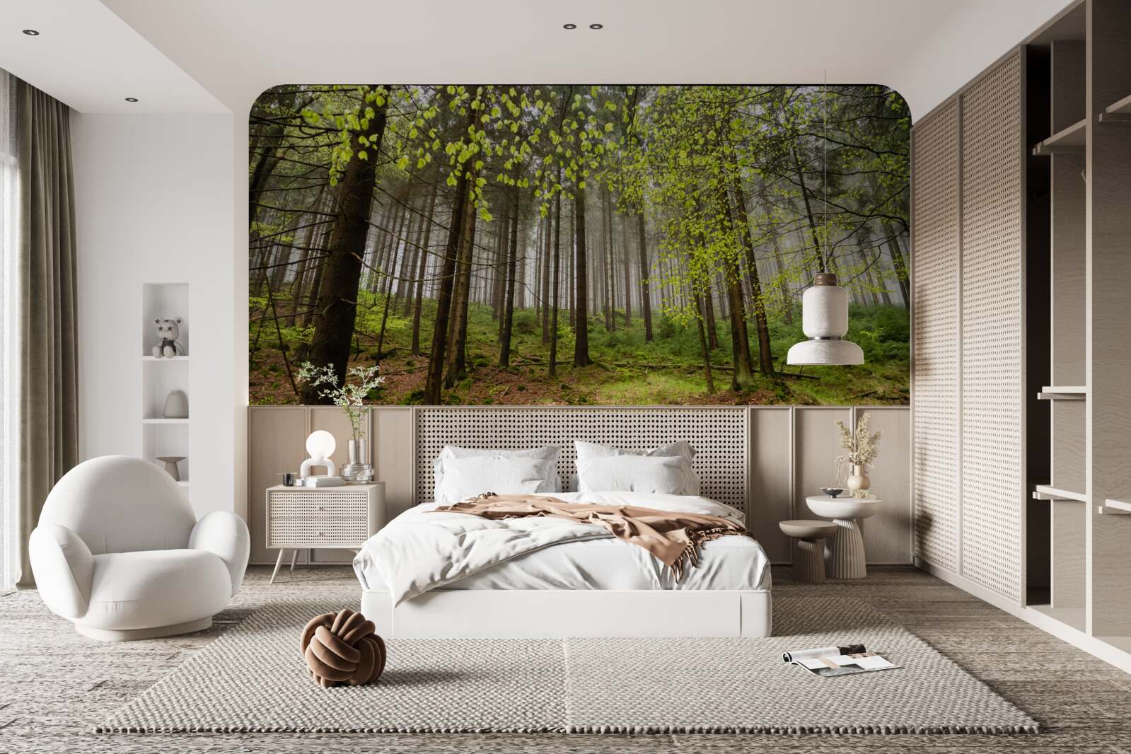 Fototapeta zielony las po deszczu