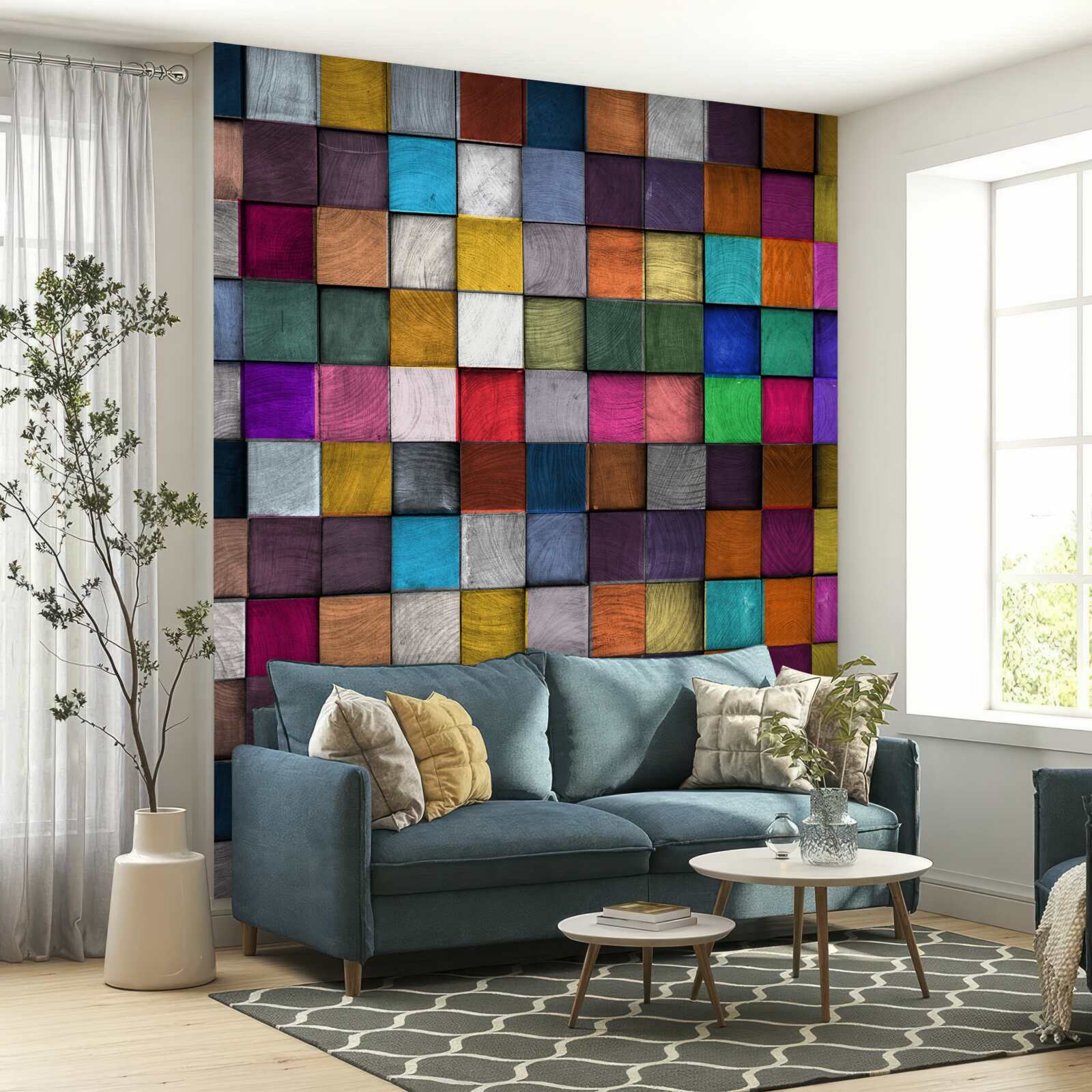 Fototapeta nasycone wielokolorowe kwadraty