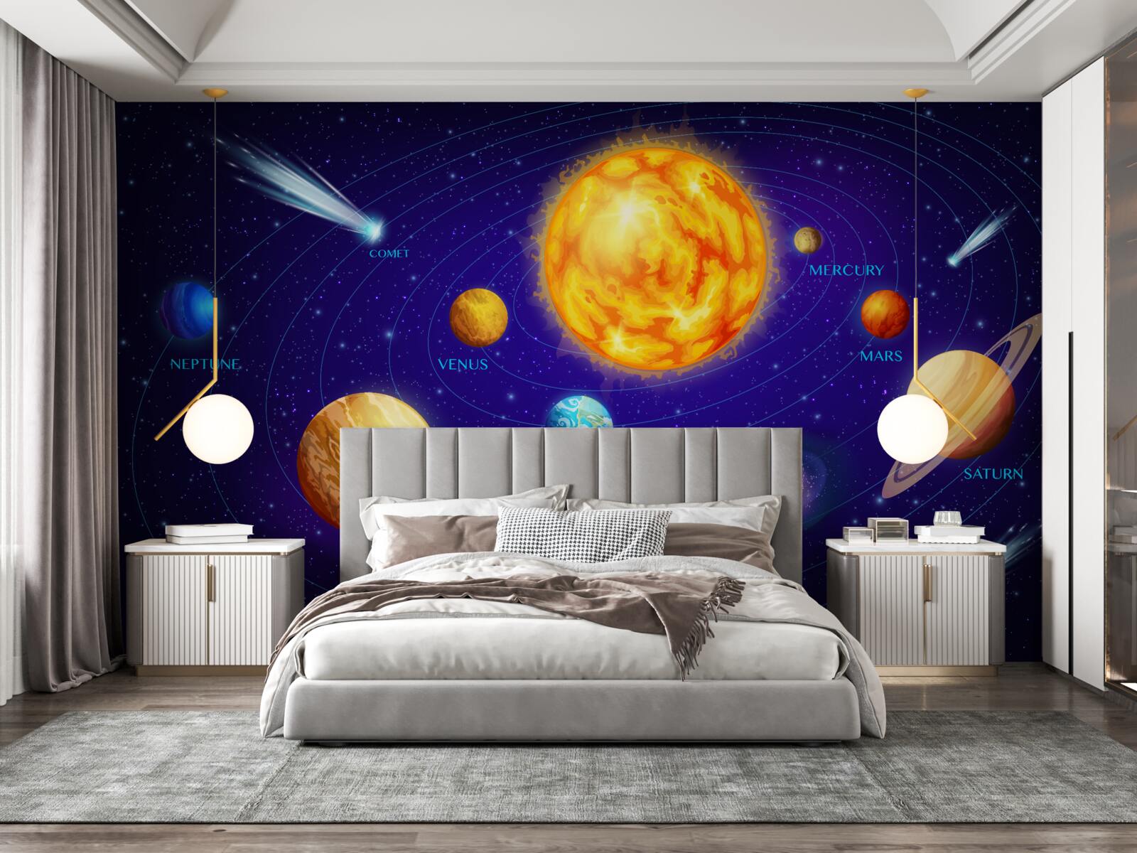 Fototapeta rozmiary planet we wszechświecie