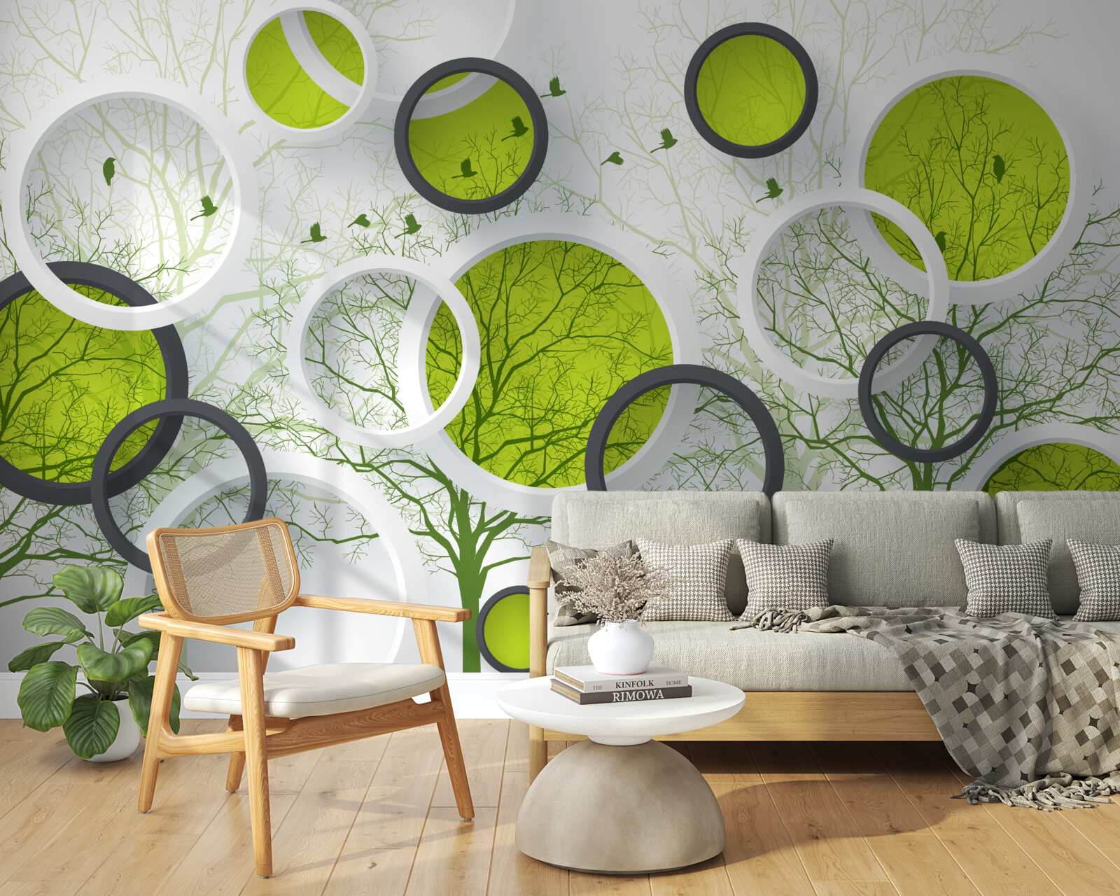 Fototapeta koła w geometrii i drzewach