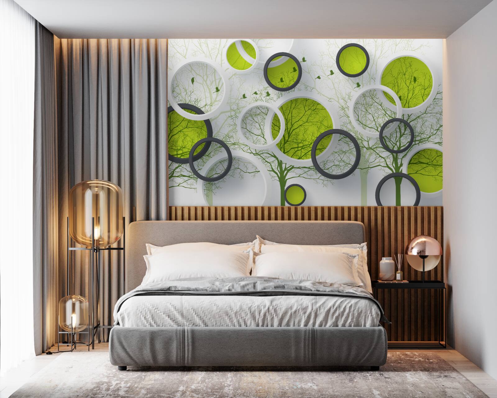 Fototapeta koła w geometrii i drzewach