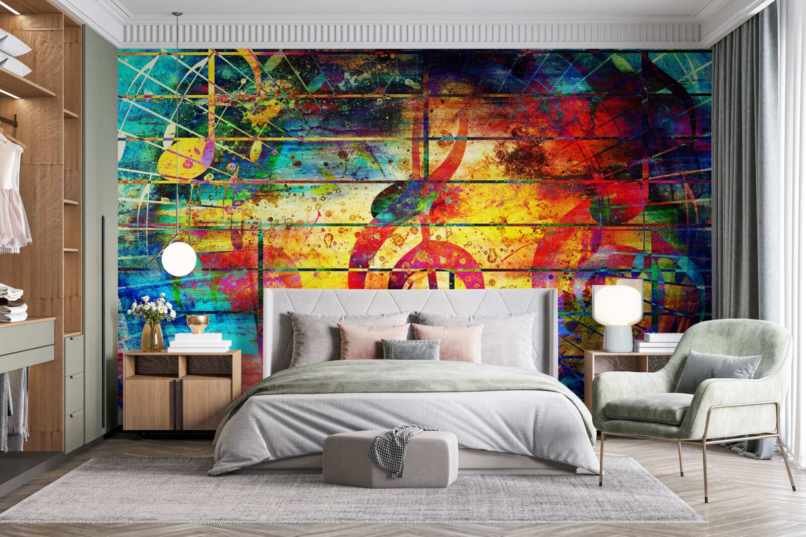 Fototapeta graffiti w formie klucza wiolinowego