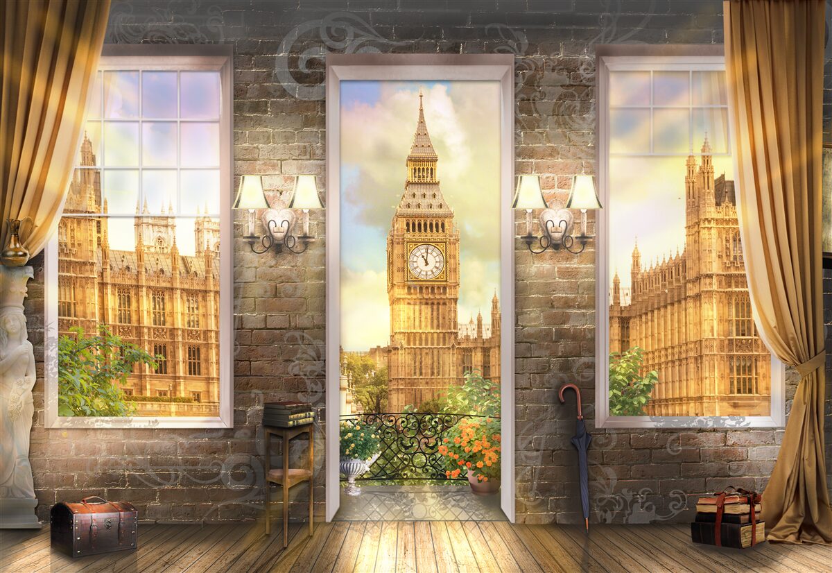 Fototapeta panorama londynu z okna