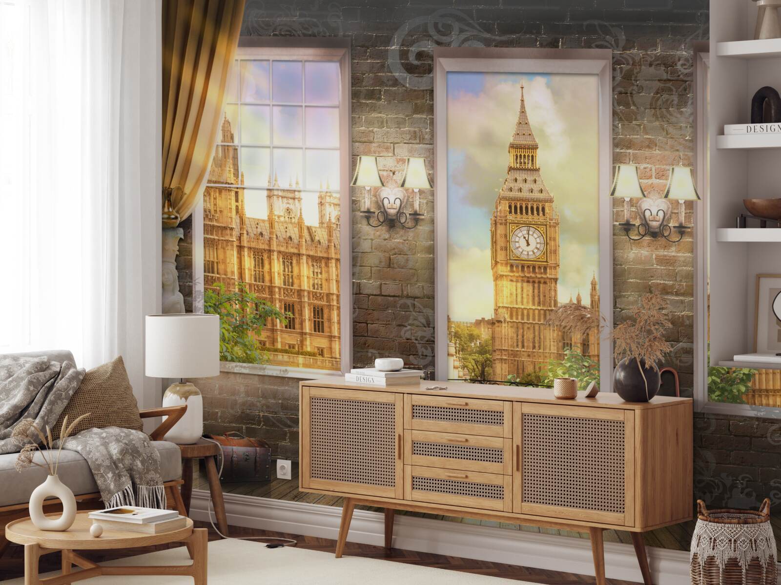 Fototapeta panorama londynu z okna