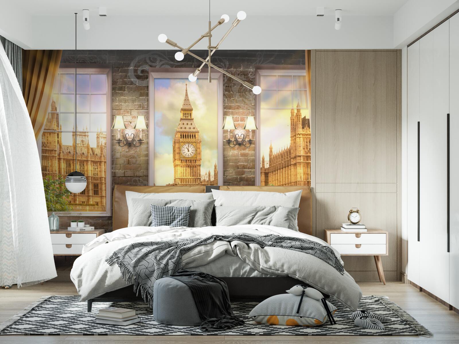 Fototapeta panorama londynu z okna