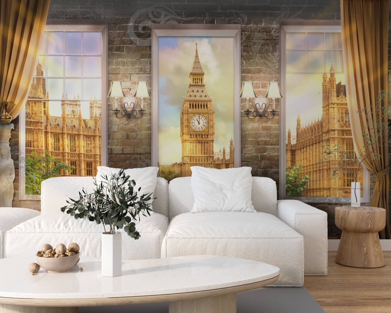 Fototapeta panorama londynu z okna