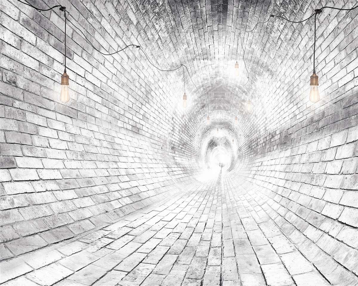 Fototapeta tunel z cegieł, który nie ma końca