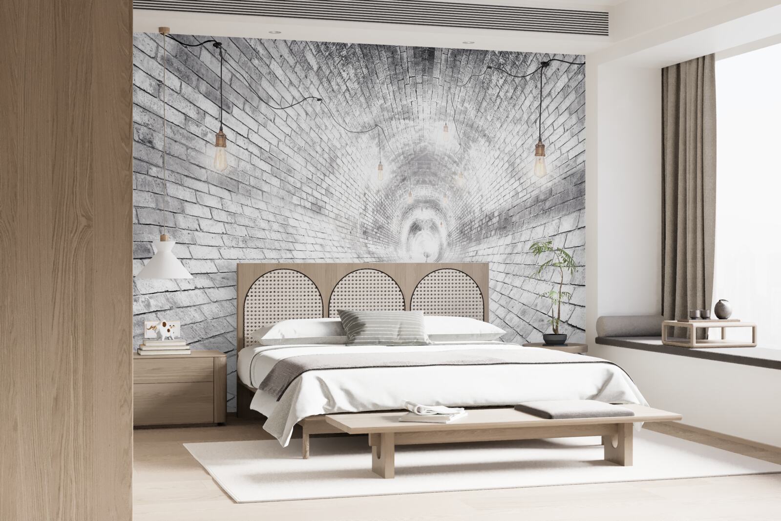 Fototapeta tunel z cegieł, który nie ma końca