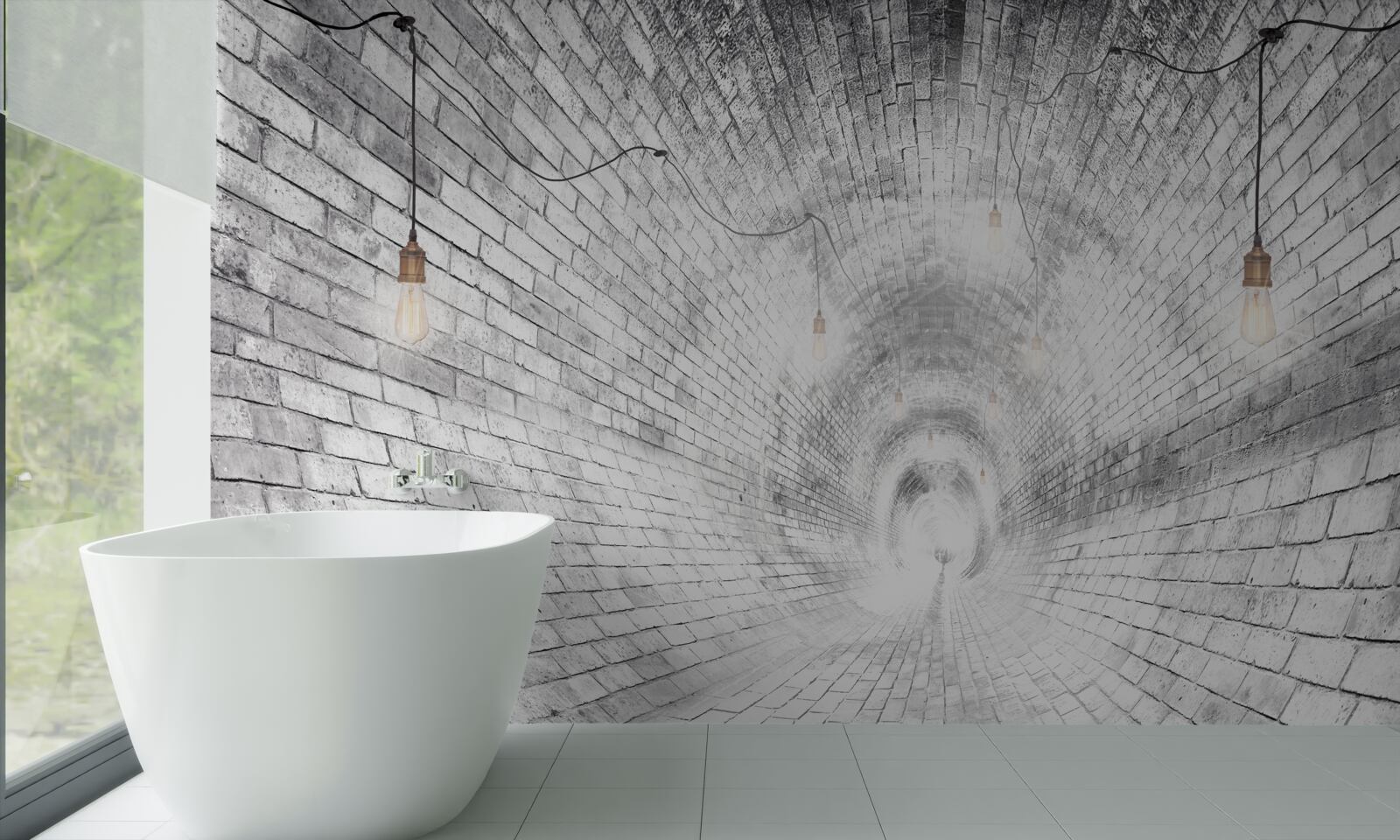 Fototapeta tunel z cegieł, który nie ma końca
