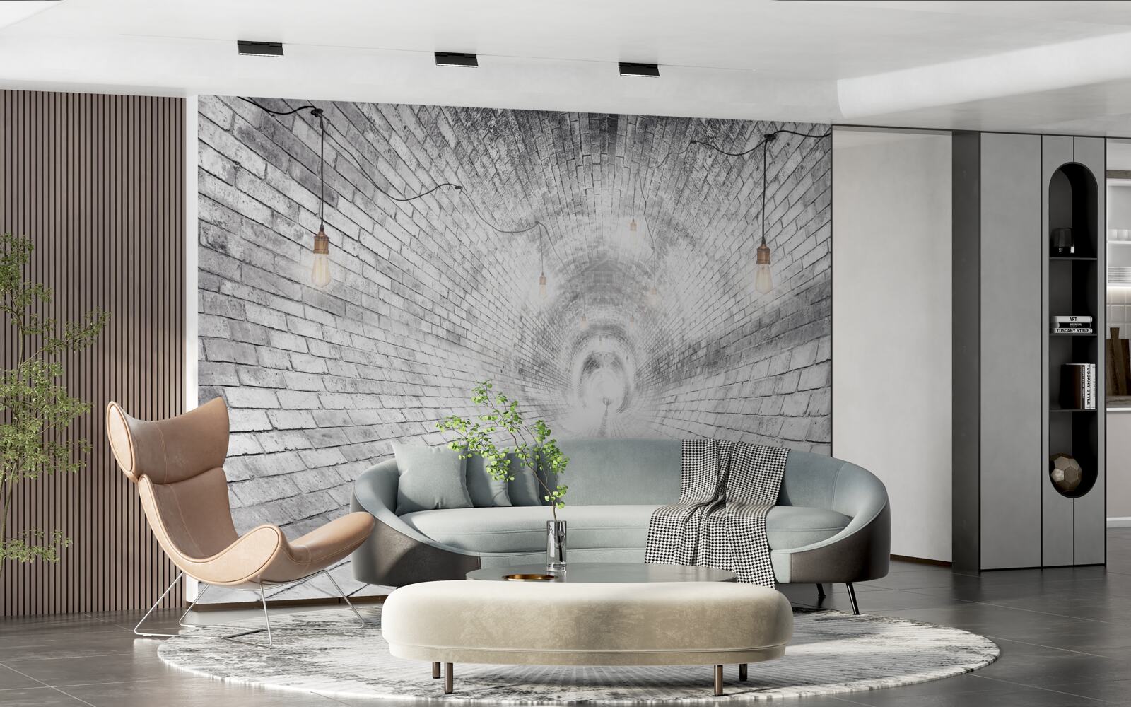 Fototapeta tunel z cegieł, który nie ma końca