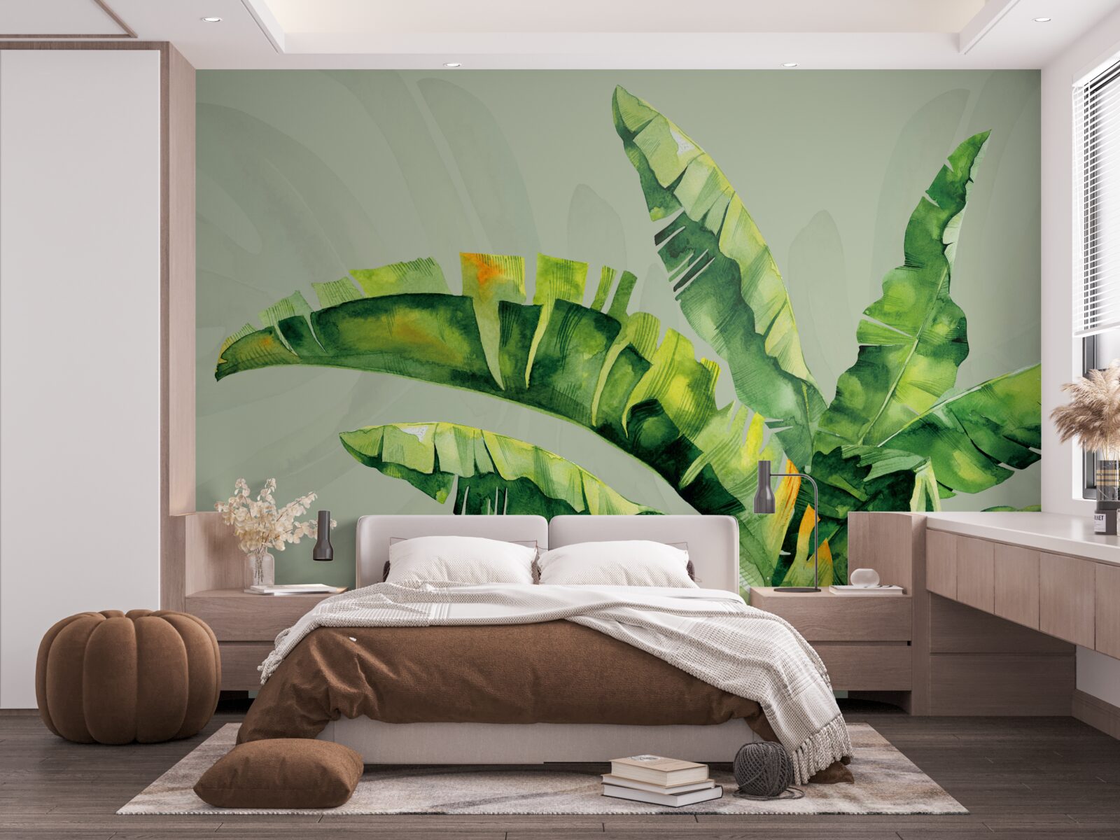 Fototapeta monstera i zielona paproć