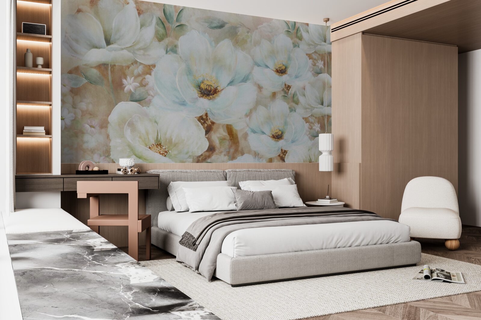 Fototapeta akwarela obraz śnieżnobiałych orchidei
