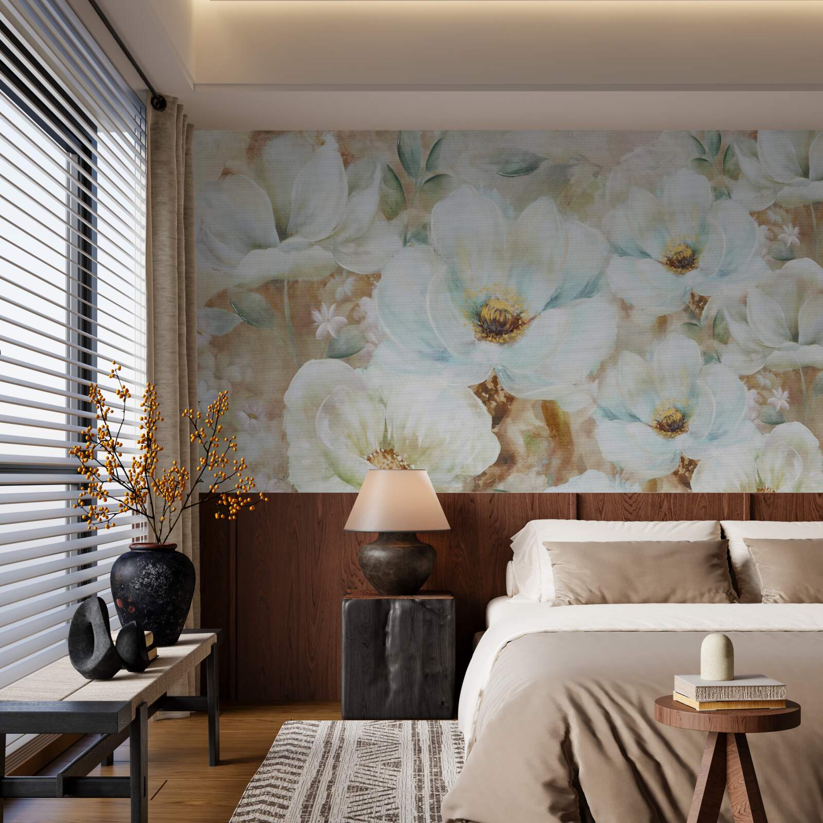 Fototapeta akwarela obraz śnieżnobiałych orchidei