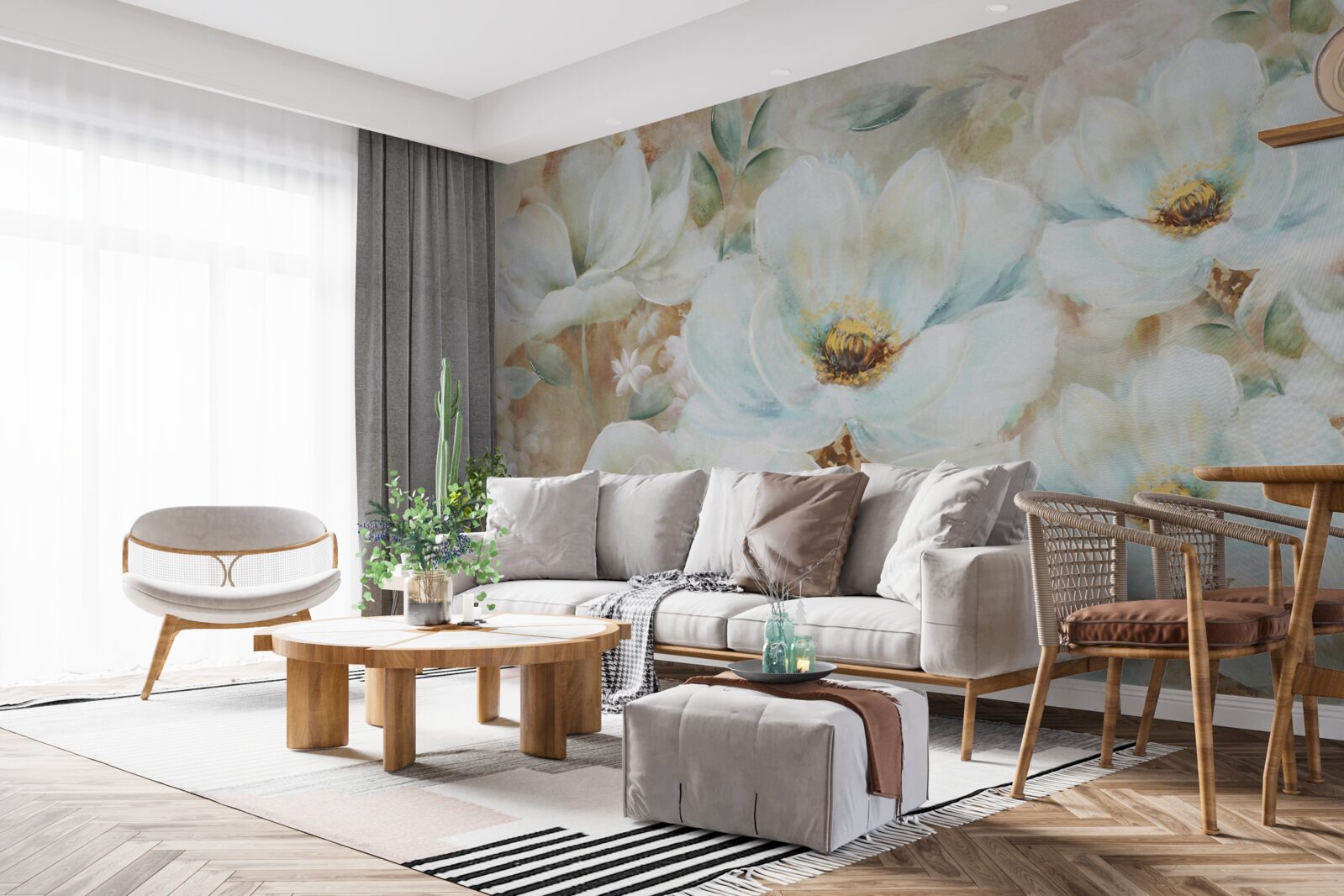 Fototapeta akwarela obraz śnieżnobiałych orchidei