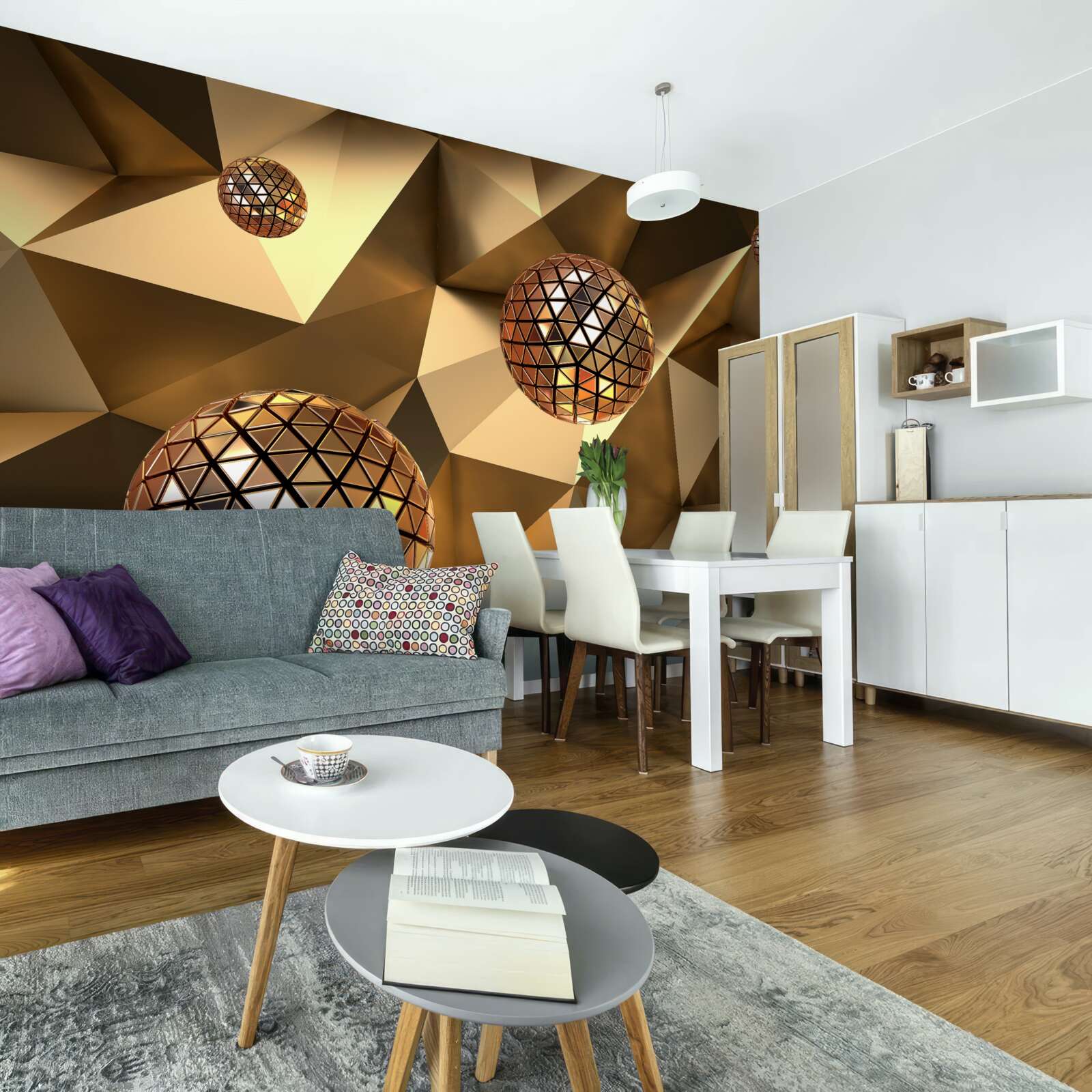 Fototapeta pływające kule dyskotekowe 3d