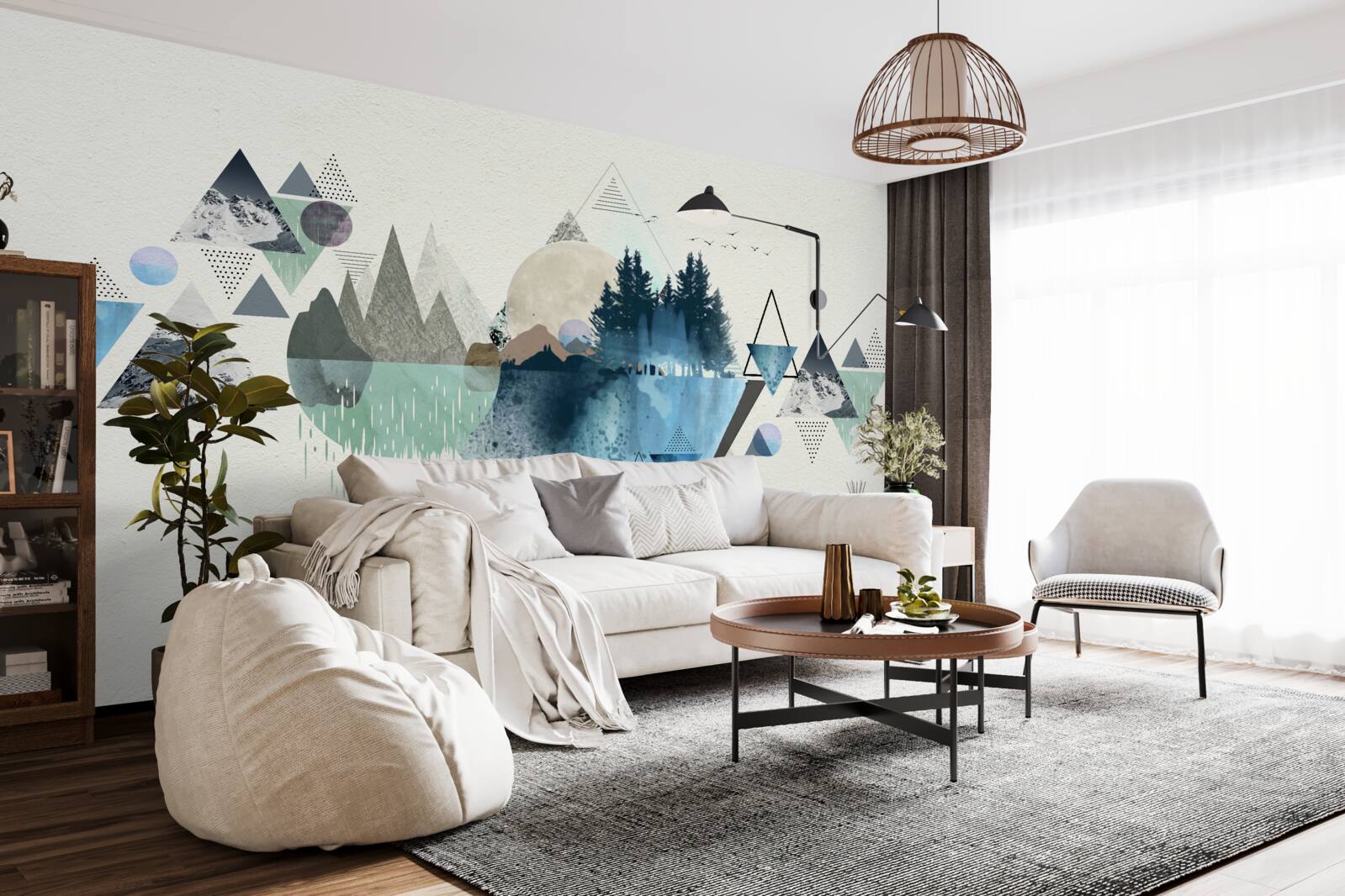 Fototapeta geometria i abstrakcja leśna