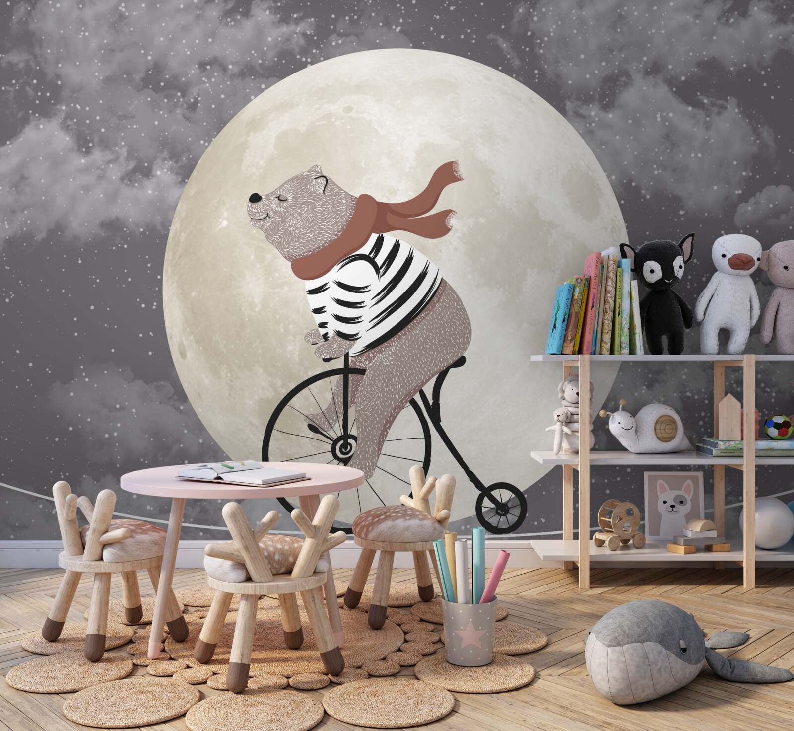 Fototapeta panda cyrkowa na rowerze