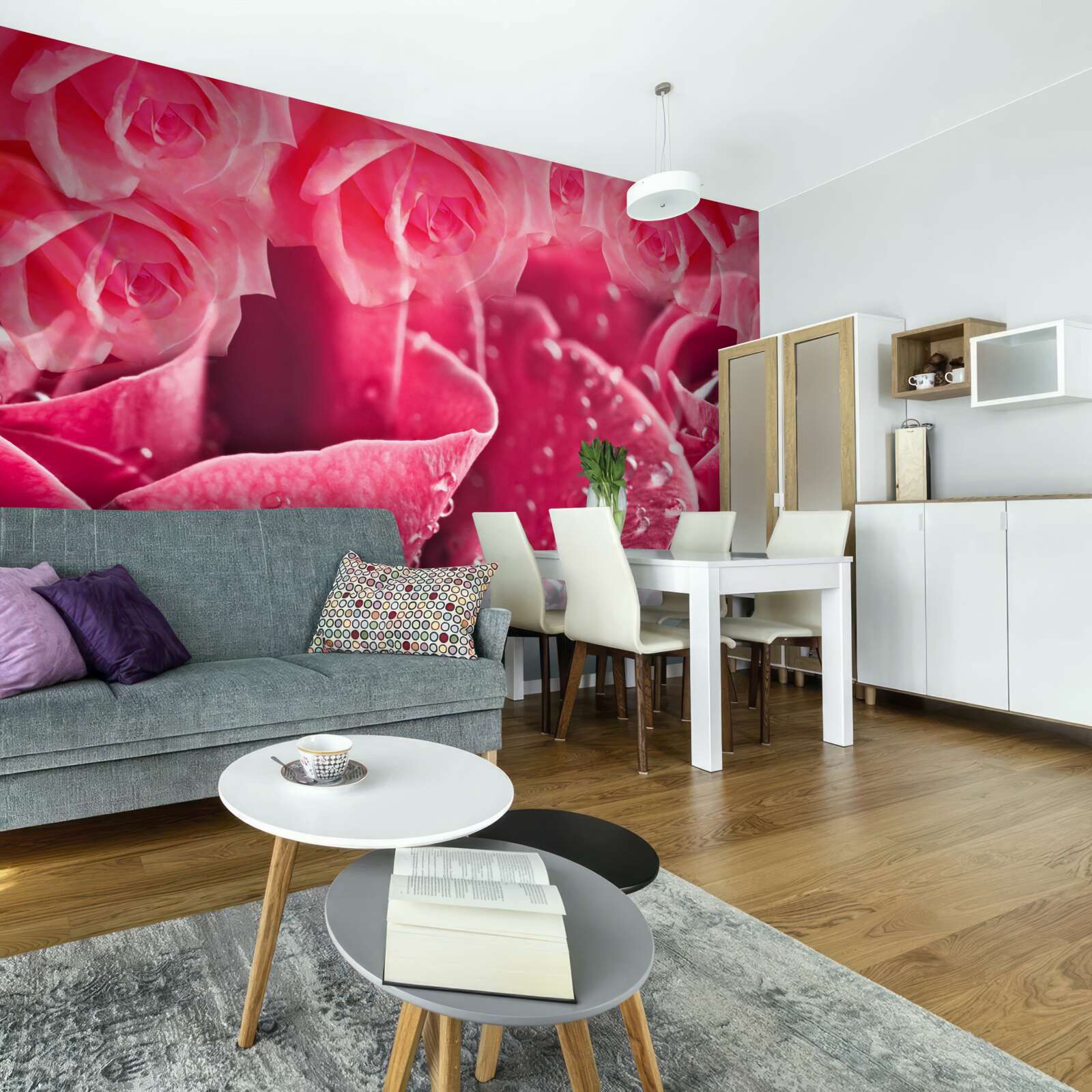 Fototapeta krople rosy na róży