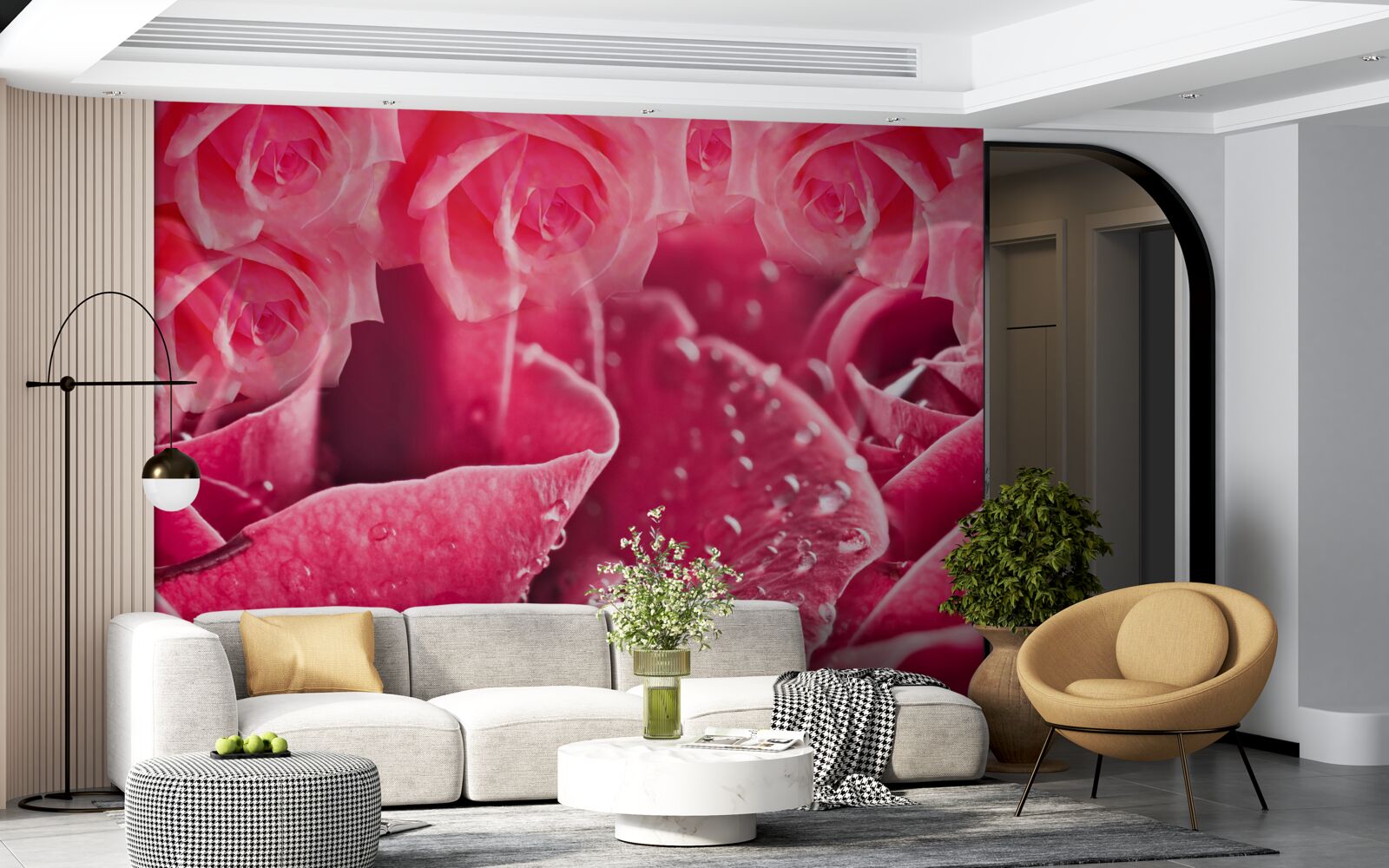 Fototapeta krople rosy na róży