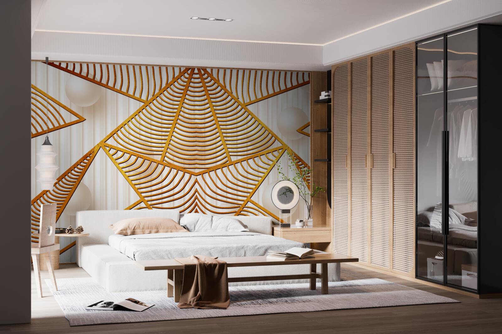Fototapeta złoty wzór w stylu geometrycznym