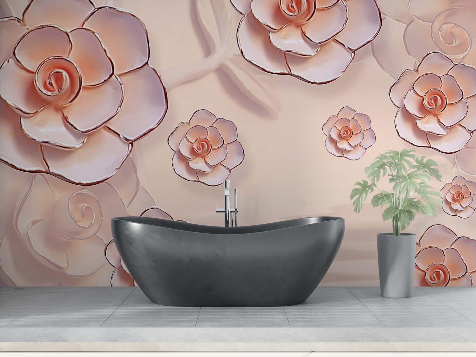 Fototapeta różowe porcelanowe róże
