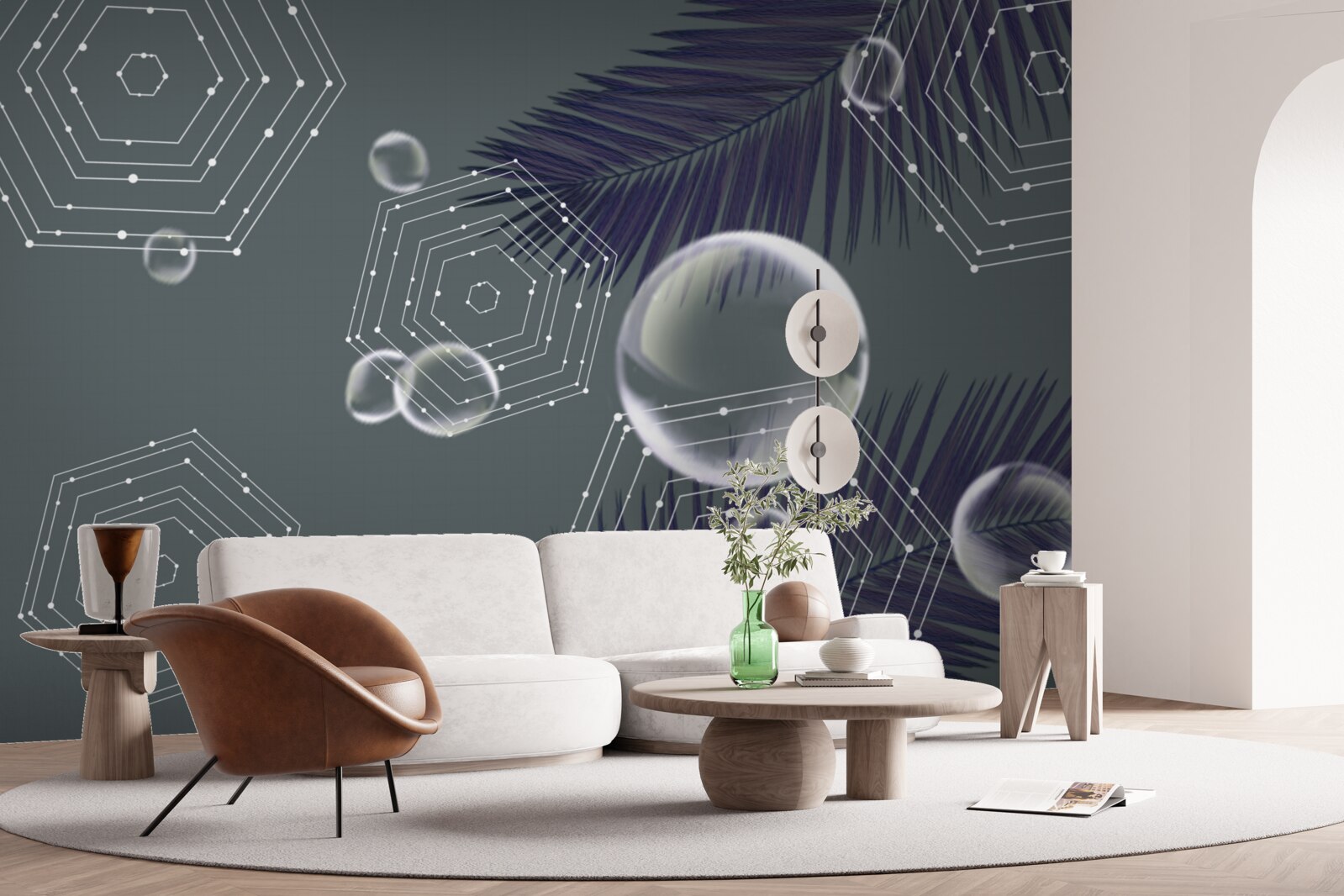 Fototapeta geometria i kształty liści