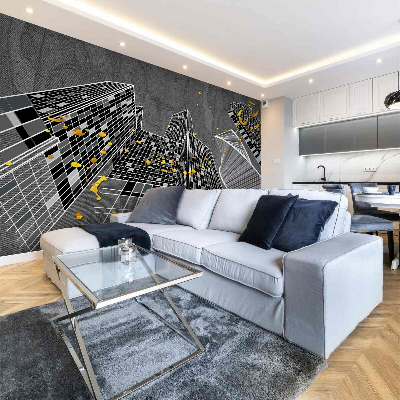 Fototapeta architektura miejska w stylu geometrycznym