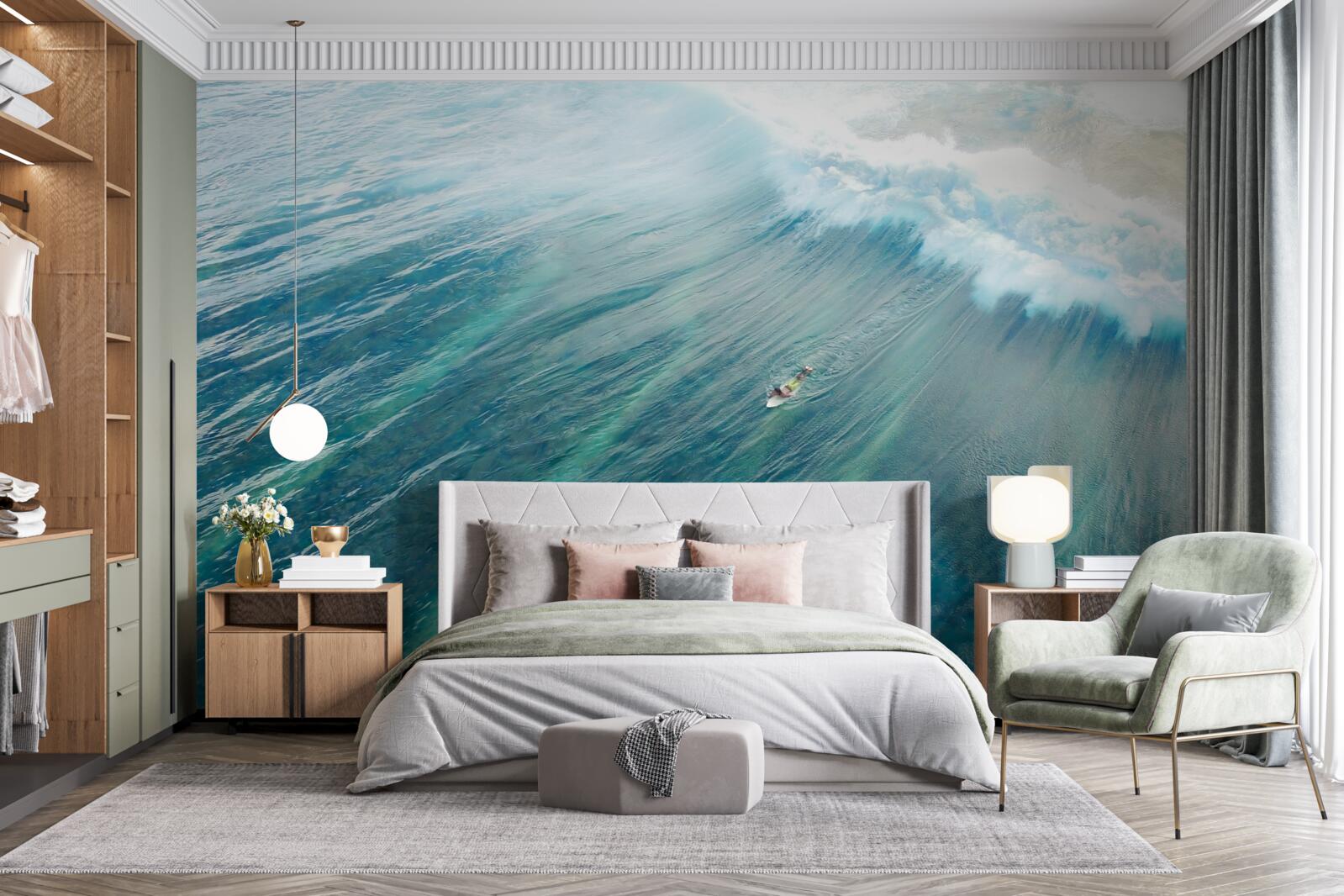 Fototapeta pokonywanie fal oceanu poprzez surfowanie