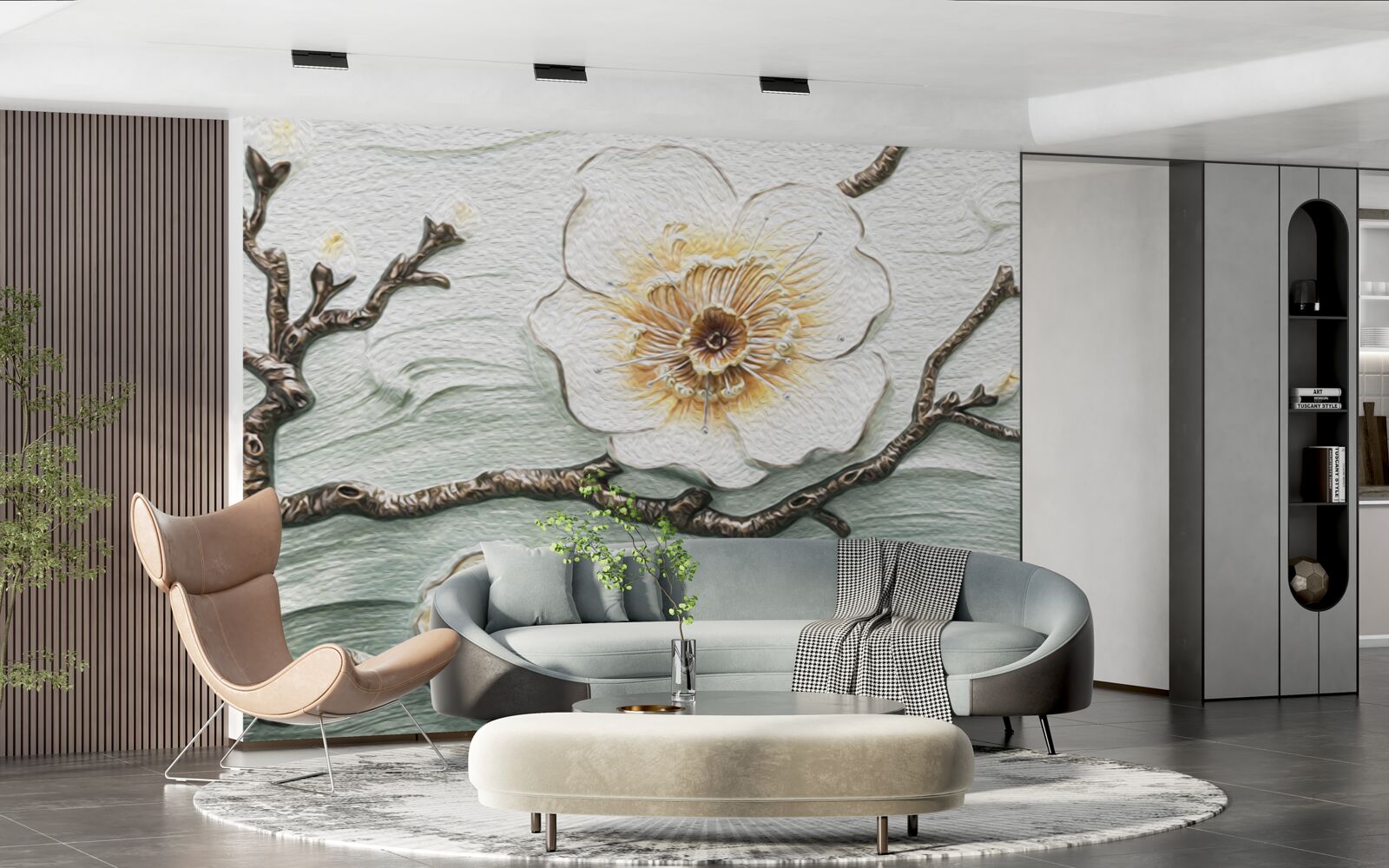 Fototapeta wiatr kołysze pąki białej magnolii